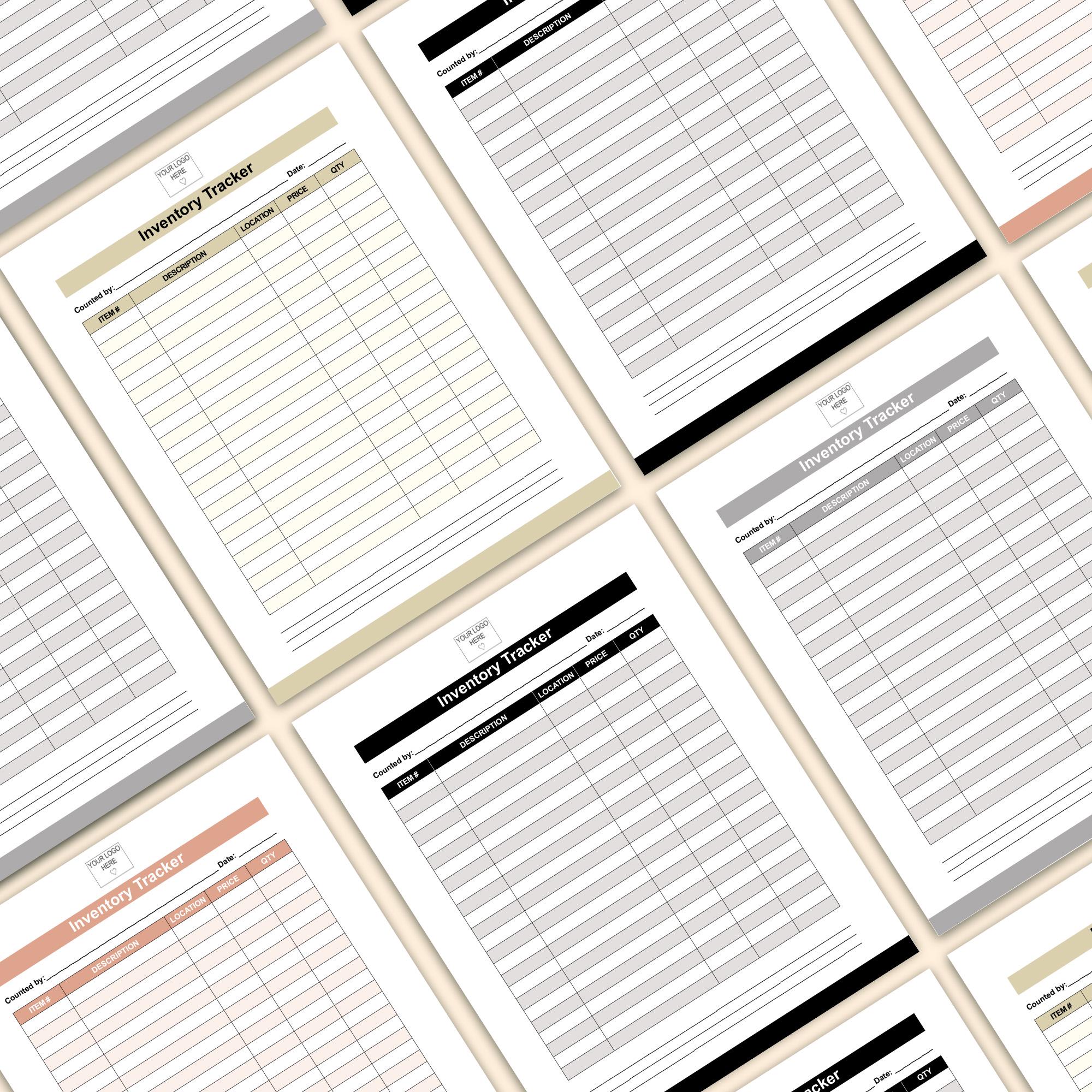 5 Inventory Tracker Templates, PDF Acrobat Document, Digital Inventory ...