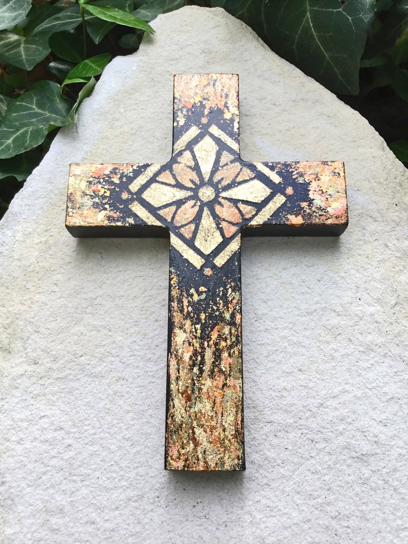 Small Black Wall Cross Modern Unique For Men Seminary Gift Ordination Light Of The World