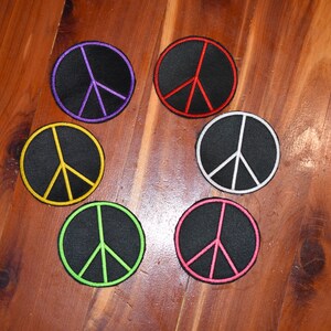 Peace patch hook only patch sew on peace Embroidered patch 2.5x2.5