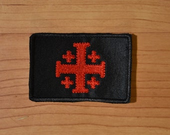 Jerusalem Cross Patch Catholic patch  Faith patch Religous patch Christian patch hook only patch sew on 2x3 Jerusalem patch