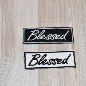 Blessed Patch Cross Patch Embroidered Patch Hat Patch hook only Patch Sew on Patch 1x3 patch Moral Patch rocker patch Christian patch