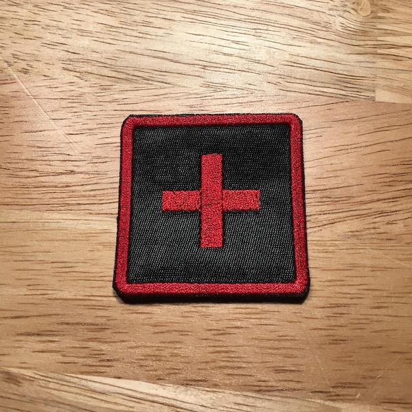Medical Cross Patch  Embroidered Medical Patch Hat Patch Hook only Patch Sew on Patch 2x2 patch Moral Patch rocker patch medic first aid