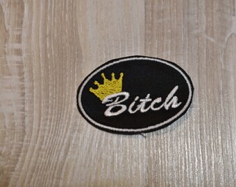 Queen Bitch patch  hook only patch sew on patch oval patch queen bitch 2.5x1.5
