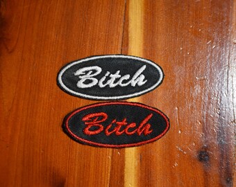 Bitch patch  hook only patch sew on patch oval patch bitch