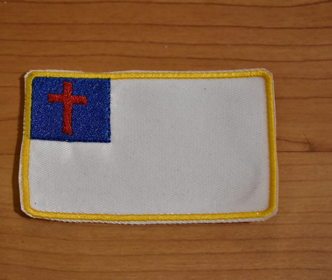 Christian Flag Patch Faith Patch Religous Patch Christian Patch Hook Only Patch Sew on 2x3