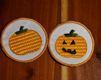 Pumpkin patch Jack-O-Lantern embroidered patch hook only patch sew on circle patch Halloween patch