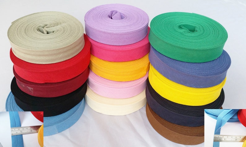 25mm 1/" Cotton Twill Edging Herringbone Sewing Binding Dressmaking Apron Tape