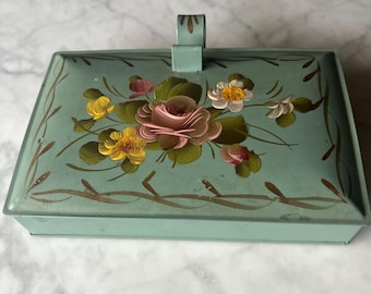 scatola di latta vintage Toile per le briciole