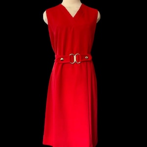 vintage Red belted dress