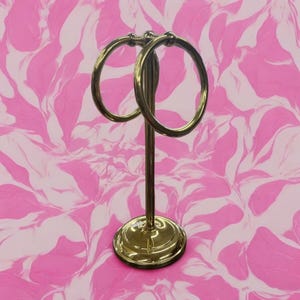 Vintage Double Hoop Brass Face Towel Holder
