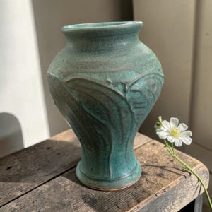 Pewabic Pottery Matte Teal Vase