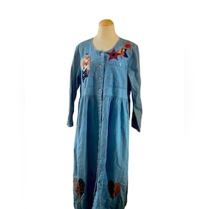 Denim patchwork dress sz L
