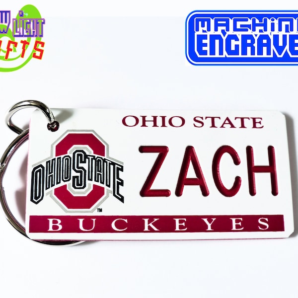 Personalized Ohio State Buckeyes Keychain - Custom Engraved - Fan Name Souvenir - College Student Graduation Gift - Licensed NCAA Key Tag