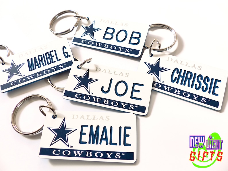 Personalized Dallas Cowboys Keychain Tag Custom Engraved Etsy