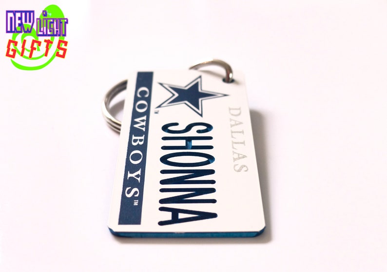 Personalized Dallas Cowboys Keychain Tag Custom Engraved Etsy