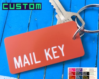 Etiqueta de llavero personalizada - Etiqueta de llave grabada personalizada - Código de etiqueta de color - Correo, garaje, casa, coche, oficina, tienda, suite, cocina, valet, habitación, llavero