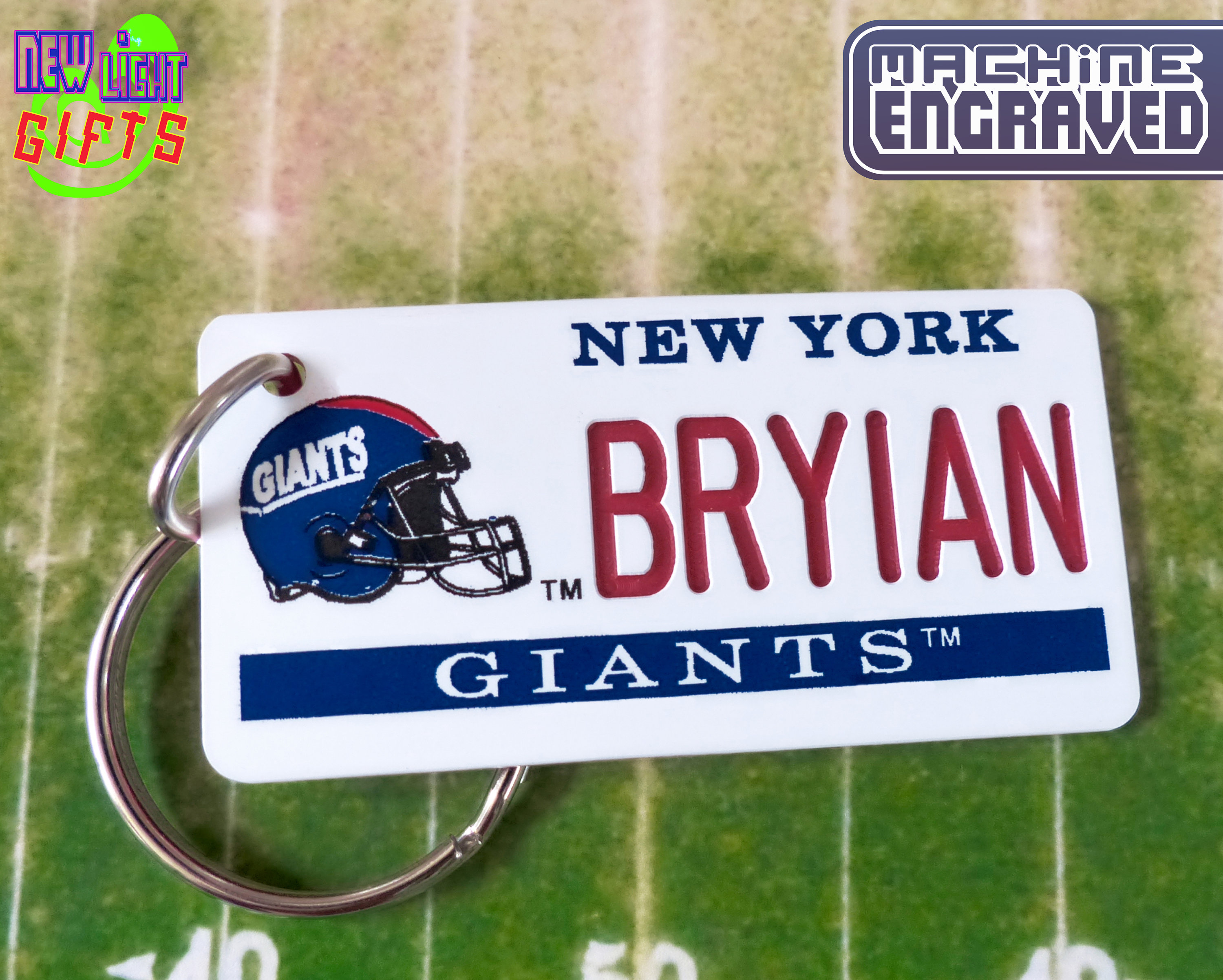 Buy Personalized New York Giants Keychain Tag Custom Engraved