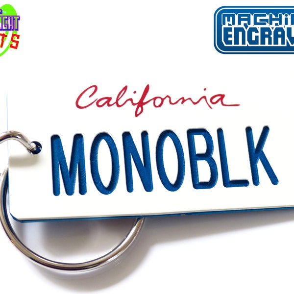 Personalized California Keychain - Engraved - CA Classic Script License Plate Key Tag - Travel Vacation Trip Visit Name Souvenir - Key Ring