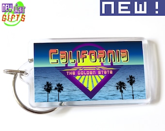 California Keychain - Golden Sunset -  California Key Ring Charm