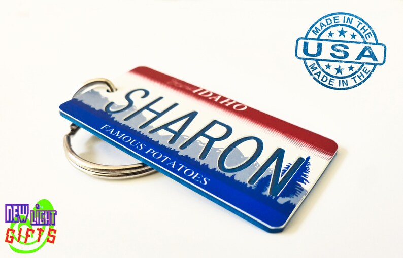 Personalized Idaho State License Plate Keychain Tag Vintage Etsy