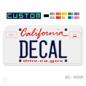 Personalized California License Plate Vinyl Decal - California Car Tag Decoration - Room Wall Shop Laptop Sticker Sign - Auto 6&quot;x12&quot; inch