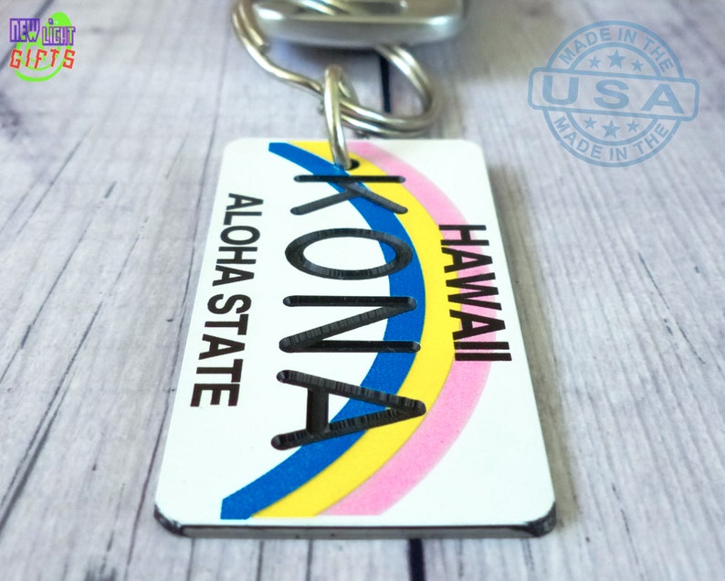 Personalized Hawaii Keychain Custom Engraved Key Tag Etsy