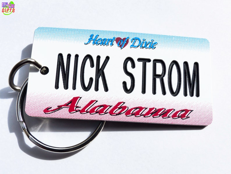 Personalized Alabama State License Plate Keychain Tag Etsy