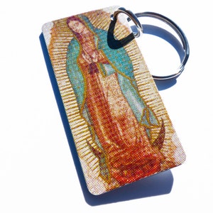 Our Lady of Guadalupe Keychain Tag - Tonantzin - Querida Madre Tierra - Mother Earth - Cosmic Mother- PachaMama- Faith- Love- Spiritual Gift