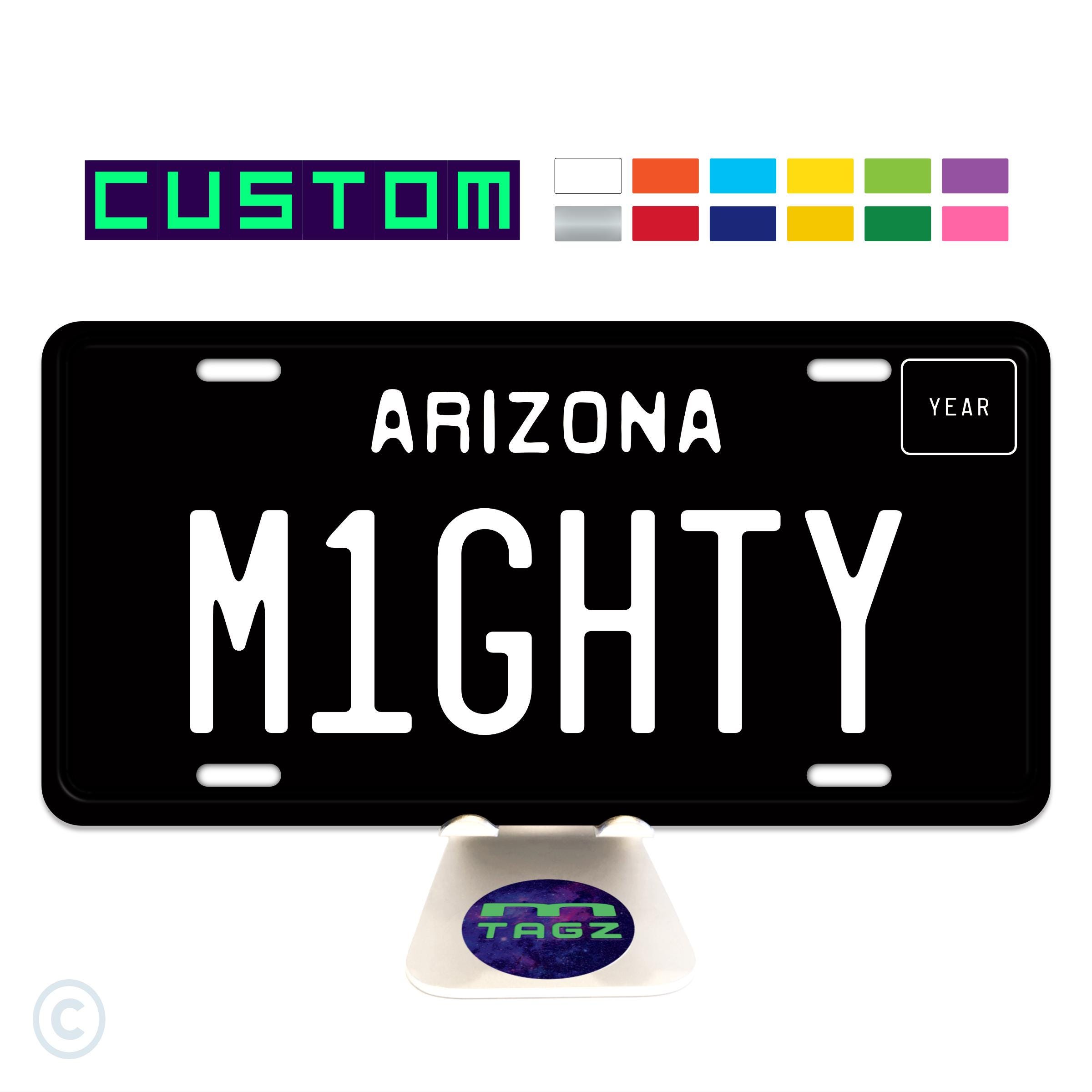 Placa de matrícula personalizada del estado de Arizona - Decoración personalizada para coche - Taller mecánico - Letrero para puerta de habitación - Tamaño regular: 15 x 30 cm