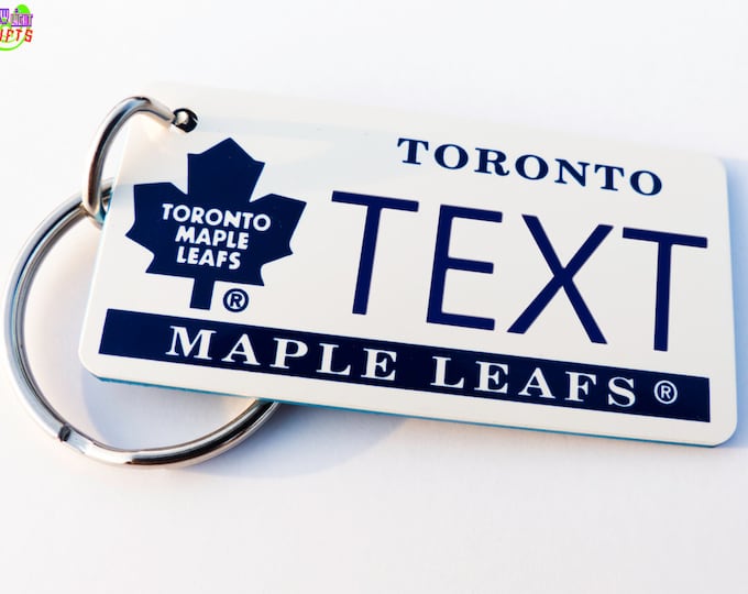 Personalized Toronto Maple Leafs Keychain Plate Tag Vintage Keytag