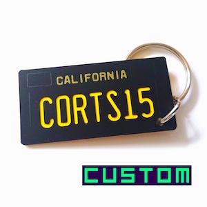 Personalized California Keychain - Custom Engraved - CA Black Legacy Key Tag - Auto Car Keys Gift - Trip Momento Name Souvenir Key Ring