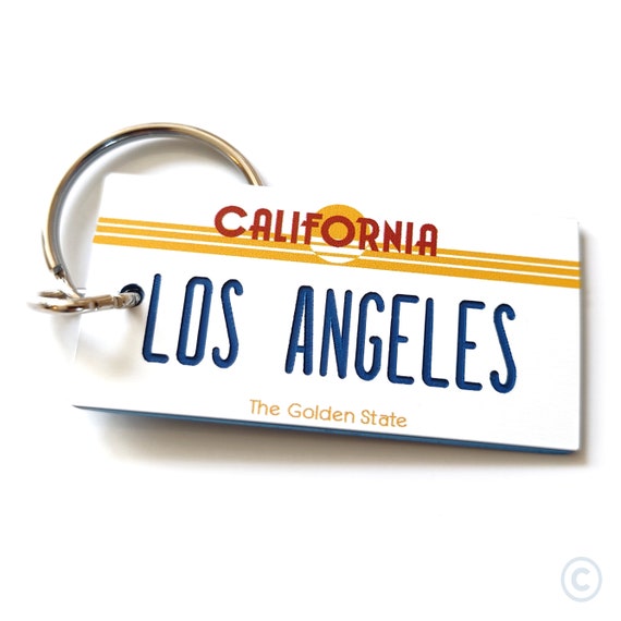 Los Angeles Souvenir Keychain Tag - 1980s Retro - Vintage Los Angeles Souvenir Keychain Tag - 1980s Retro - Vintage