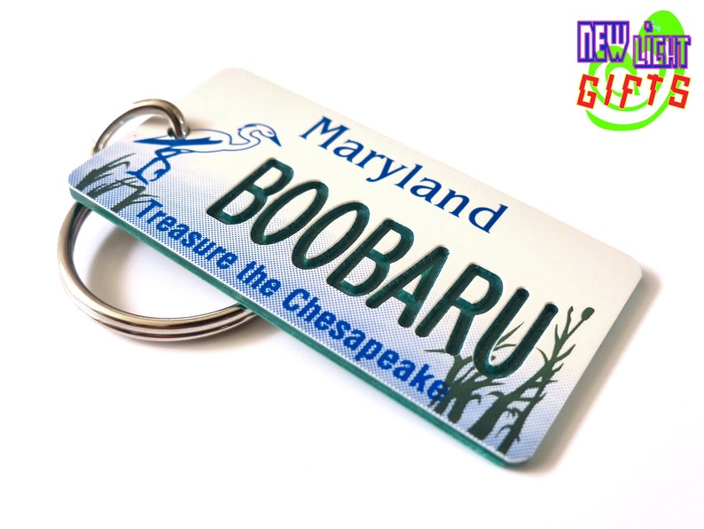 Personalized Maryland State License Plate Keychain Tag Etsy