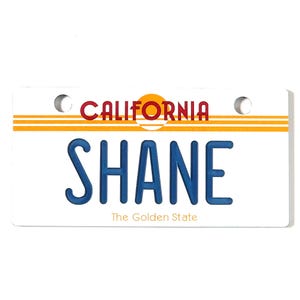Personalized California Bicycle License Plate Tag - Custom Engraved - Golden State E Bike Tag - Scooter Kids Car Wagon Name Tags