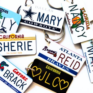 Personalized Texas Keychain Custom Engraved Key Tag Travel Vacation Roadtrip Bachelorette Trip Momento Name Souvenir Car Keys Gift image 6