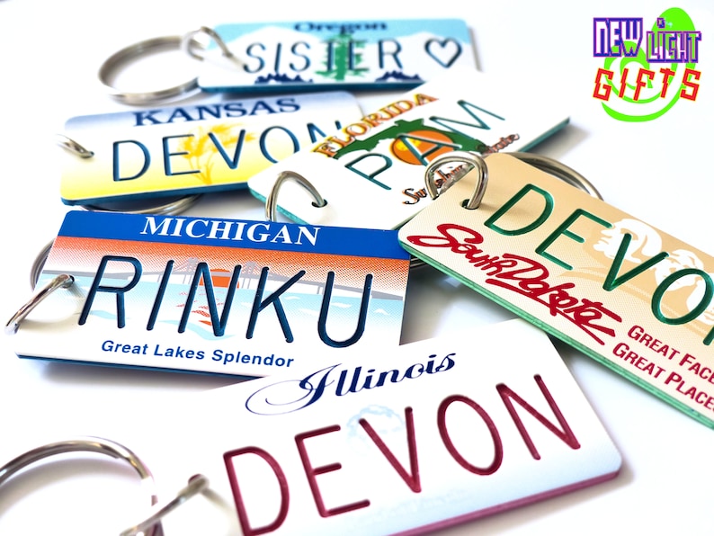 Personalized Florida State License Plate Custom Keychain Tag Etsy