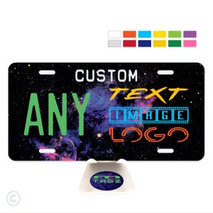 Custom Metal Auto License Plate- Any Text/Image/Photo/Logo/Design- Decorative Car Show Plate Room Garage Studio Shop Sign E Trike Tag- 6x12&quot;