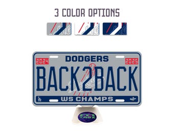 Dodgers Back-to-back 2025 World Series Champs License Plate Tag