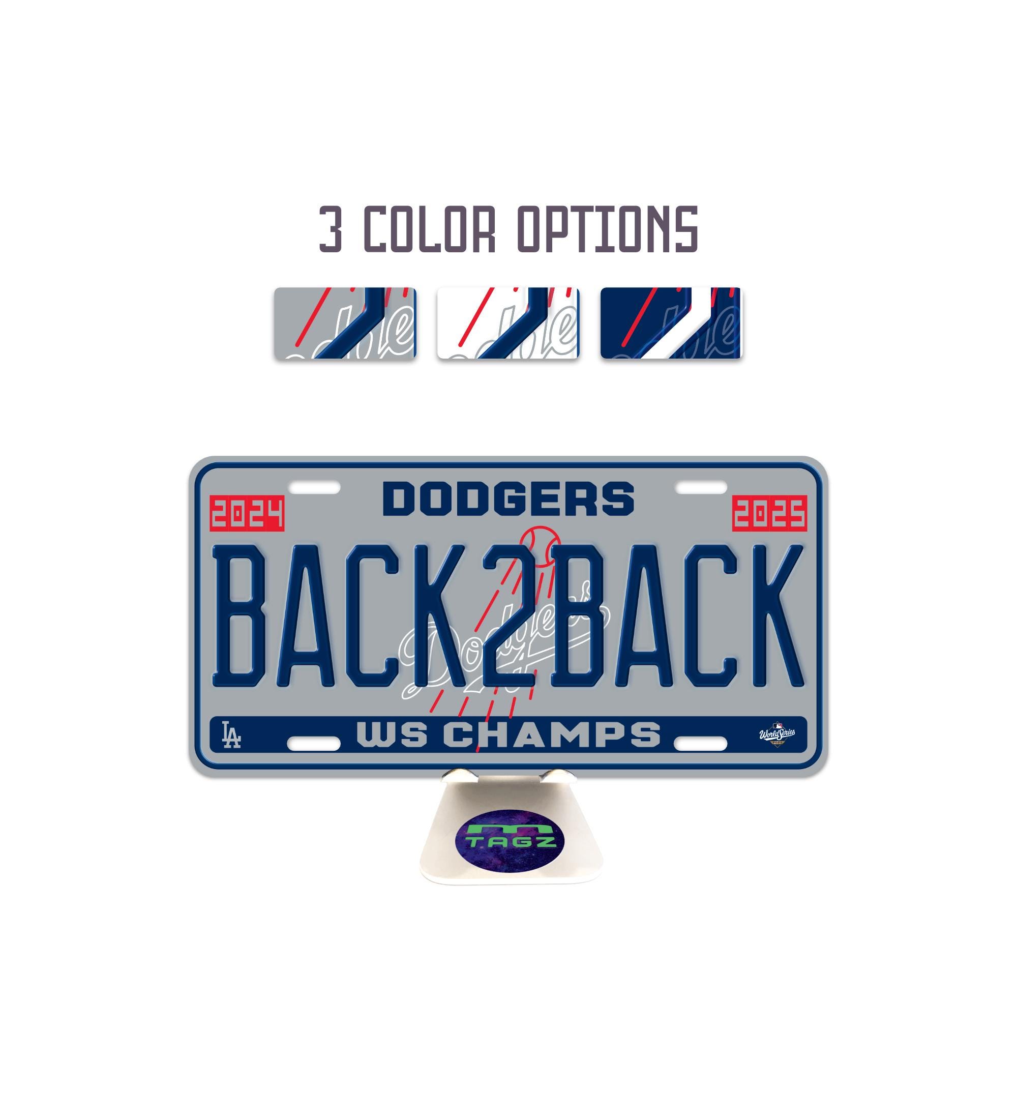 Dodgers Back-to-back 2025 World Series Champs License Plate Tag 