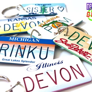 Personalized Texas Keychain Custom Engraved Key Tag Travel Vacation Roadtrip Bachelorette Trip Momento Name Souvenir Car Keys Gift image 8