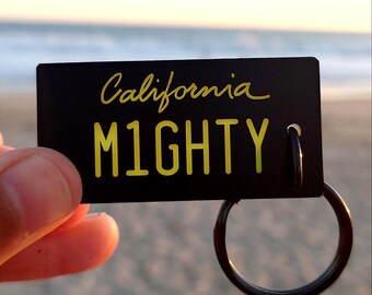 Personalized Colorful California Keychain Tag Bag Charm Engraved