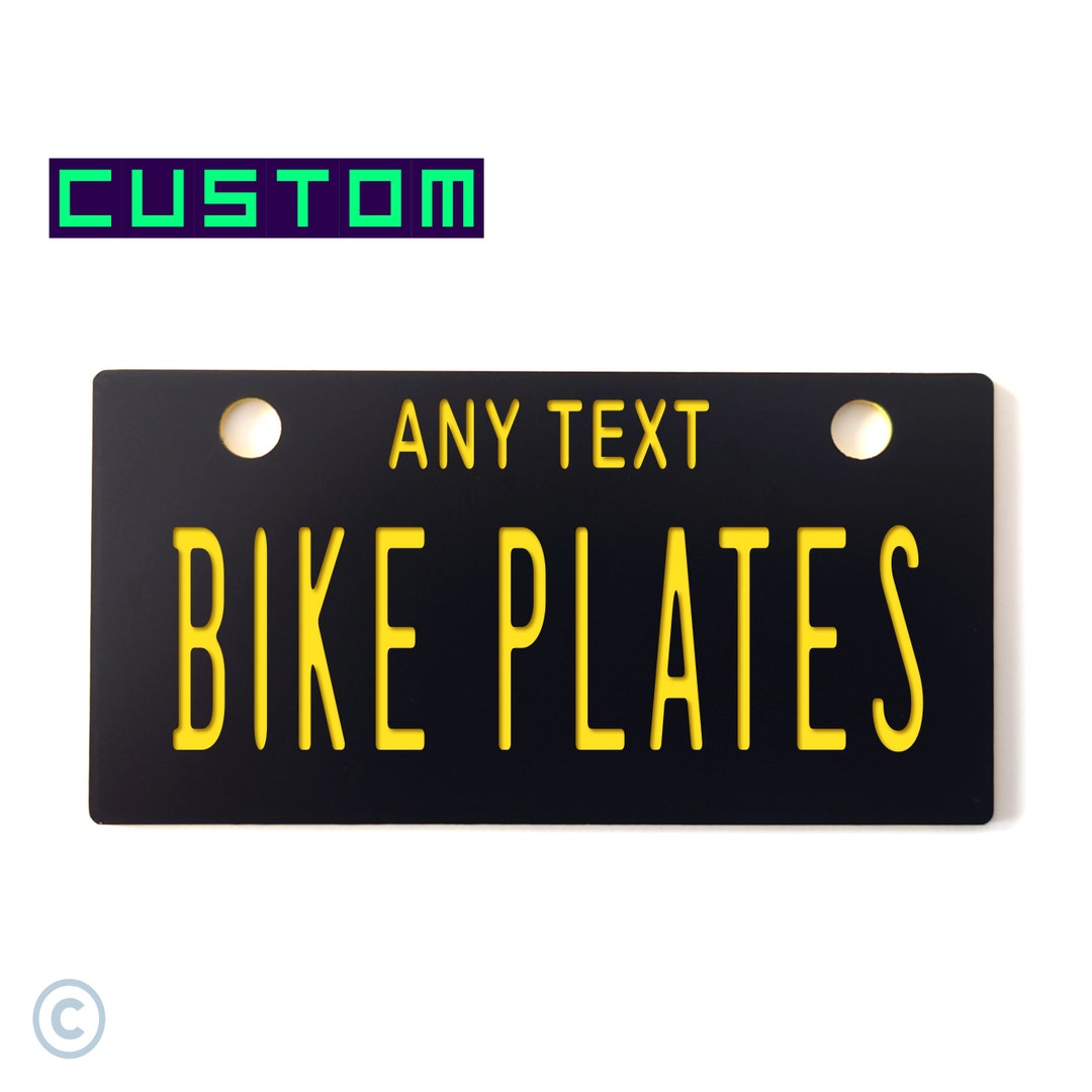 Custom Bike License Plates Engraved Personalized Electric Bicycle