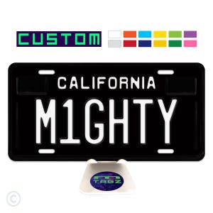 Custom California Legacy Auto License Plate Tag - Black White +Colors - Personalized Car Decoration - Auto Show Plate - Flat Metal 6x12 inch