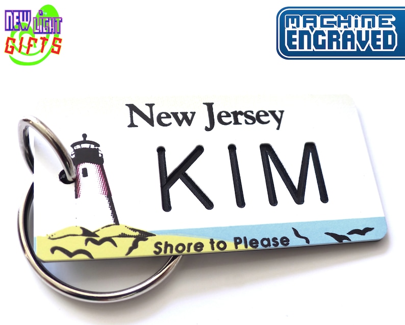 Personalized New Jersey State License Plate Custom Keychain Etsy
