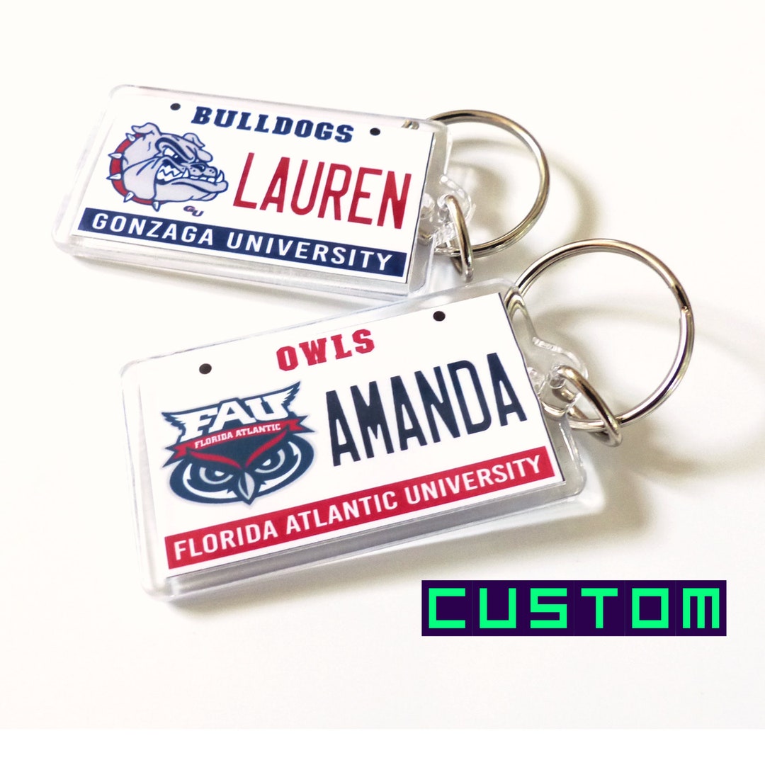 Personalized College Keychains Custom University School Key Etsy