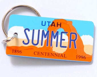 Idaho License Plate Aluminum Ultra-Slim Rectangular Souvenir Keychain 2.5 X 1.25x 0.06