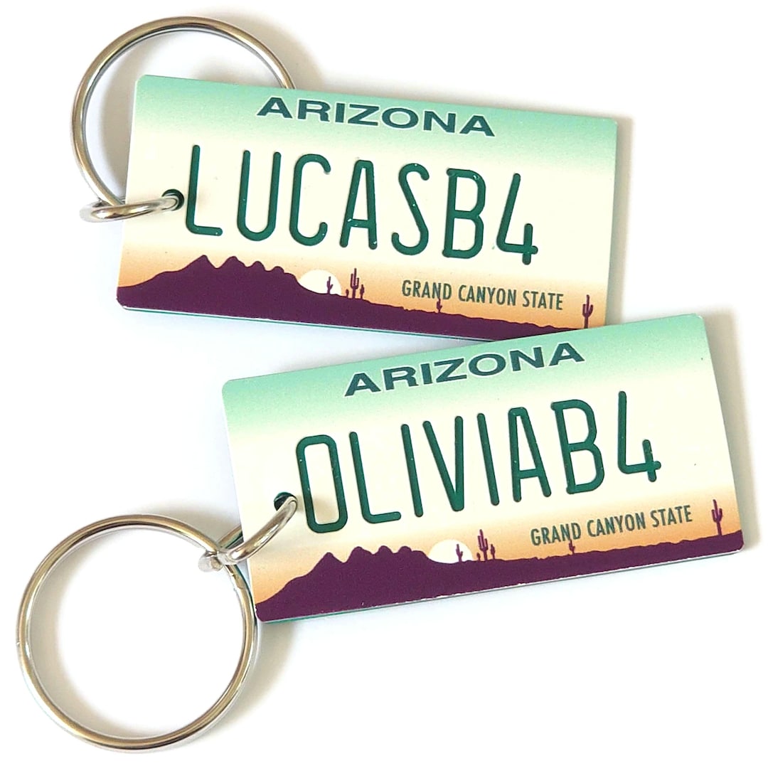 Personalized Arizona State Key Tag - Bag Charm Tag - Custom Engraved ...