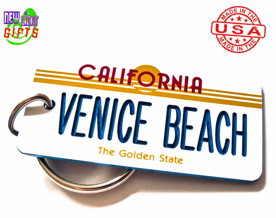 Venice Beach Keychain Tag - Venice Beach Souvenir - 80s Golden Sun ...