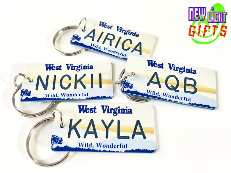 Personalized West Virginia State License Plate Keychain Tag Etsy