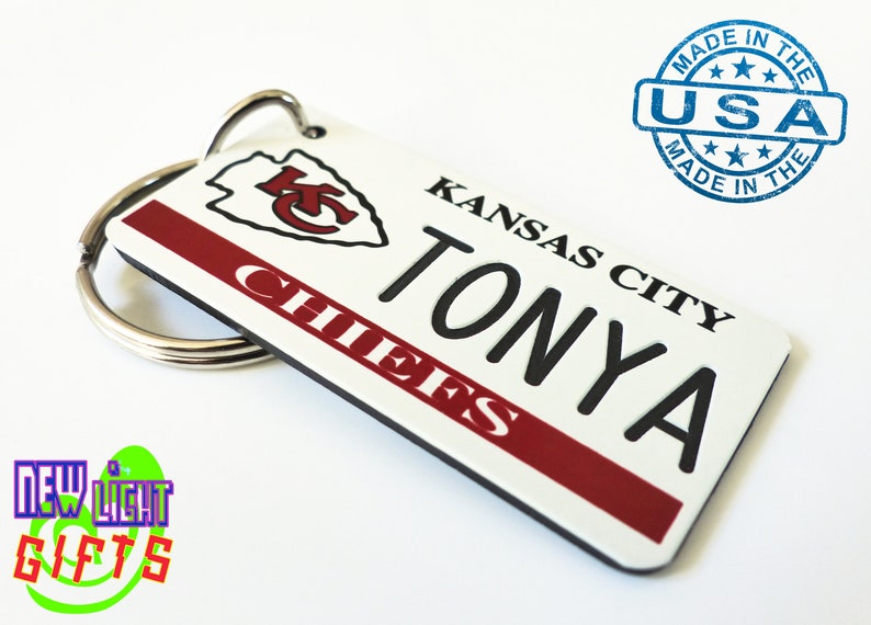 Personalized Kansas City Chiefs License Plate Keychain Tag Etsy